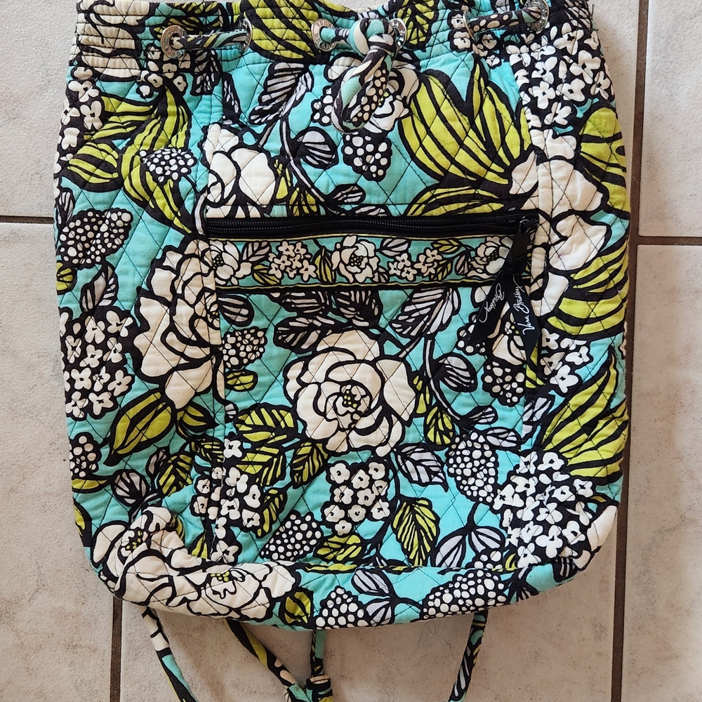 Vera Bradley Island Blooms Drawstring Backpack